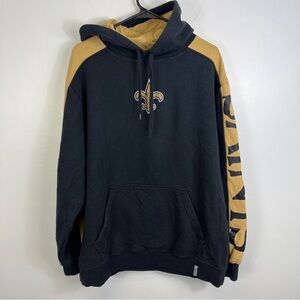 New Orleans Saints Reebok Hoodie Sweatshirt  Black Adult Sz Medium